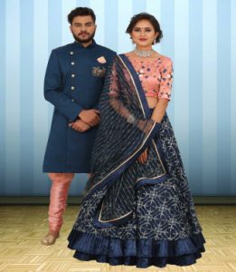 wear Royal Blue Sequence Work Indo western and Lehenga Choli Set