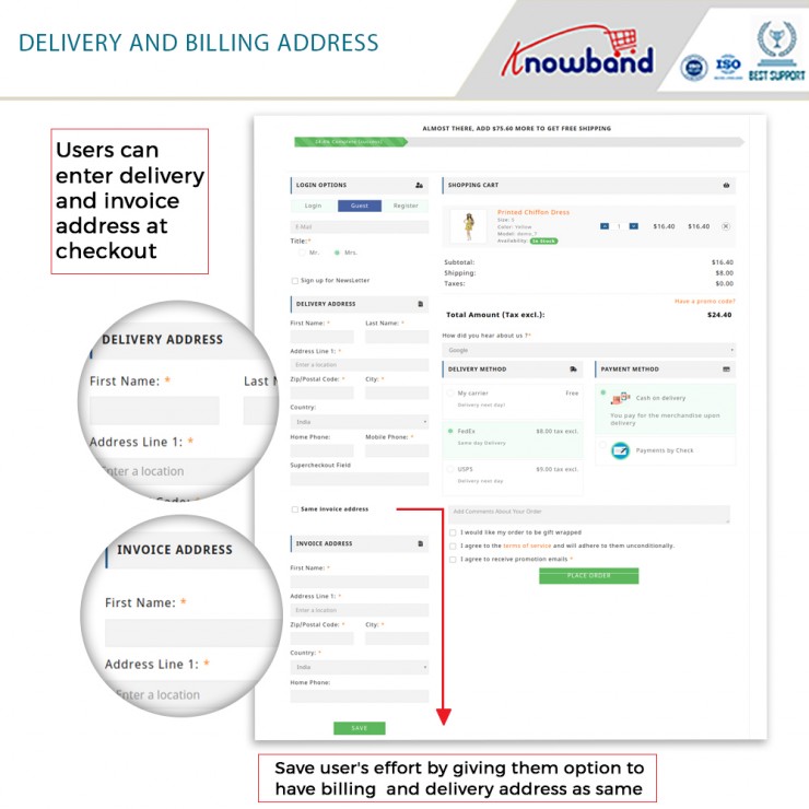 Address field in prestashop one page checkout by knowband